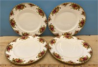 4 Royal Albert Old Country Rose Diner Plates