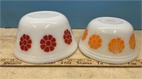 2 Federal Milk Glass Daisy Mixing Bowls (Some