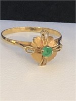 Vintage 18 K Yellow Gold & Emerald Ring