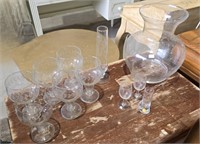 Set: Polish Hand Crafted Etched Serving Glassware