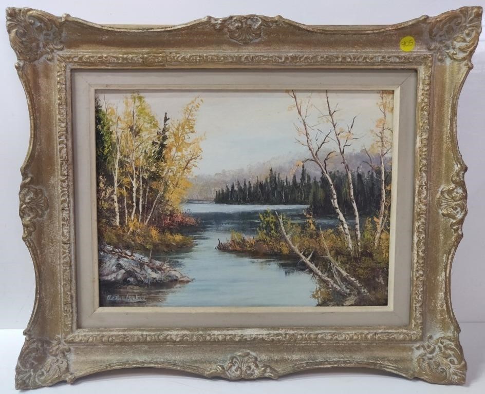 A.E. Brubacher 1950's Muskoka Fall Lake