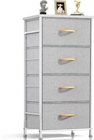 ROMOON 4-Drawer Fabric Dresser Grey