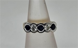 14kt Gold Diamonds And Sapphires Ring
