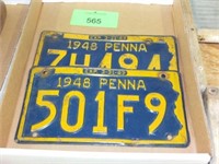 SET OF 1948 PENNSYLVANIA LICENSE PLATES