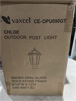 New Outdoor post lighting, smoky opal glass