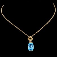 2.41ct Topaz & 0.02ct Diamond Pendant in 14K Gold