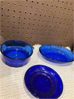 cobalt blue glass- lot Colorex and more