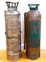 Lot of 2 vintage fire extinguishers