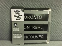 7 Canadian City Signs - 14"x3" Each