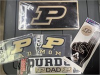Purdue license plate, and decals