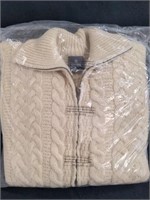J. Peterman - zippered wool fisherman sweater
