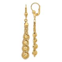 14K - Beaded Leverback Earrings