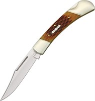 Rough Ryder RR066 Folding Hunter Amber Bone Knife