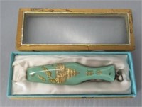 Vintage oriental folding knife with celluloid
