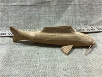 Hand carved wooden catfish for decoration