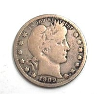 1909-O Quarter About Fine Key Date