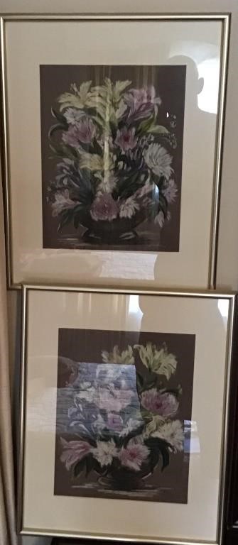 2 FRAMED BROWN ARTWORK 1988