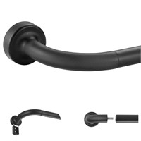 Matte Black Disc Curtain Rods, 28-48 Inches