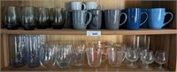 GROUP OF GLASSWARE, MEASURING CUPS, MISC