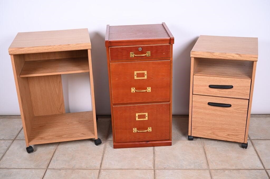 Utility Carts, Wooden Filing Cabinet