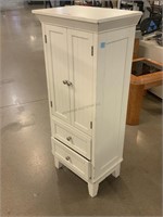 White Wood Vanity Jewelry Armoire - approx. 4ft