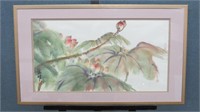 Framed Oriental Watercolor Painting