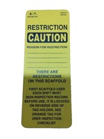 Scaffold Caution safety tags parker BO4152 yellow