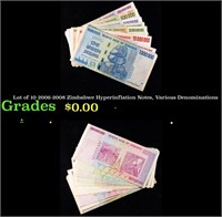 Lot of 10 2006-2008 Zimbabwe Hyperinflation Notes,