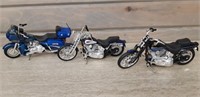 3 Harley Davidson Motorcycles 1:43