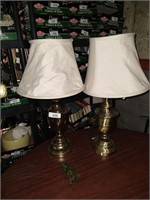 (2) Brass Look Table Lamps