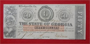 1863 $50 State of Georgia Note