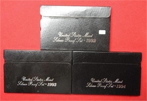 (3) US Mint Silver Proof Sets - 1992 -1993-1994