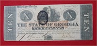 1862 $10 State of Georgia Note