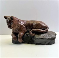 Mountain Lion Clay Sculpture