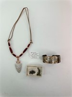Bracelet, Necklace & 2 Pendants