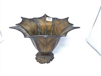 Large Metal Decorative Leaf Vase
