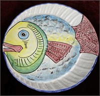 Fish Theme Painted Plate(Italy)