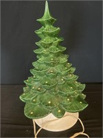Ceramic lighted Christmas tree music 9” tall 12”