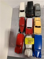 9 PLASTIC MODEL CARS