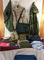 Large Tub of Military Uniforms Canteens etc
