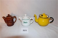 3 TEA POTS