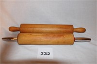 2 WOODEN ROLLING PINS