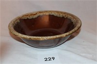 LARGE BROWN DRIP POTTERY BOWL