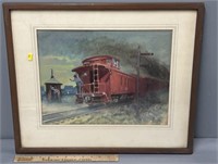 Charles Hargens Train Watercolor Painting