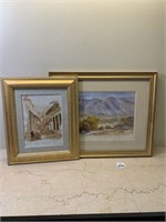 Pair of Framed Watercolor Prints