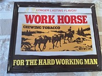 Work Horse chewing tobacco tin sign 17.5 x 21.5"