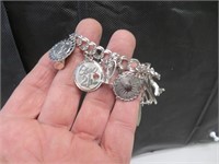 Vintage Monet Charm Bracelet  (11 Charms Signed