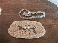 Glass Beads and Vintage Clutch Purse