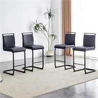 25in Counter Height Bar Stool Set Of 4 Pu Leather