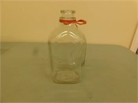 Antique Glass Milk Bottle - 11" High